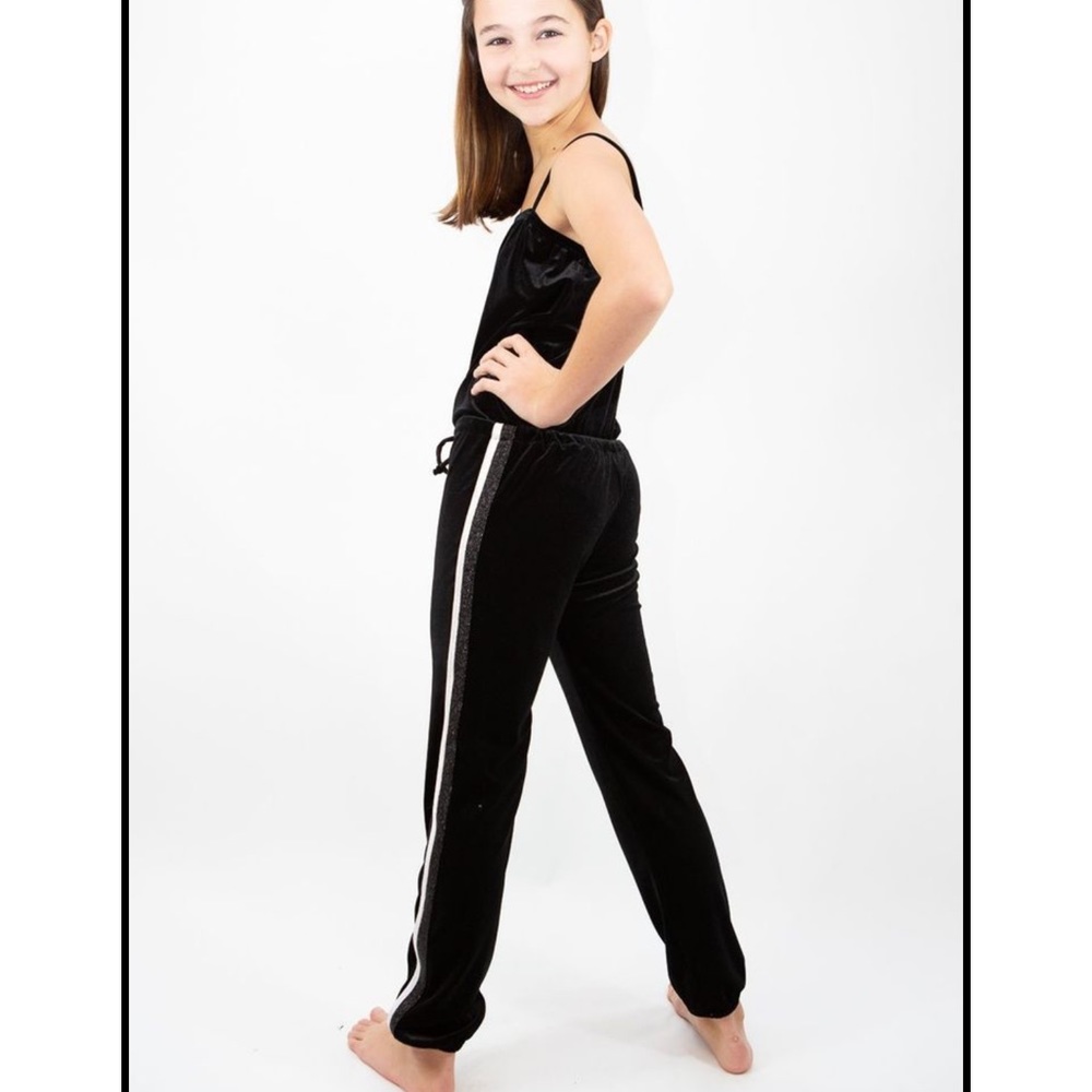 KATIE J NYC Black Velvet Jumpsuit